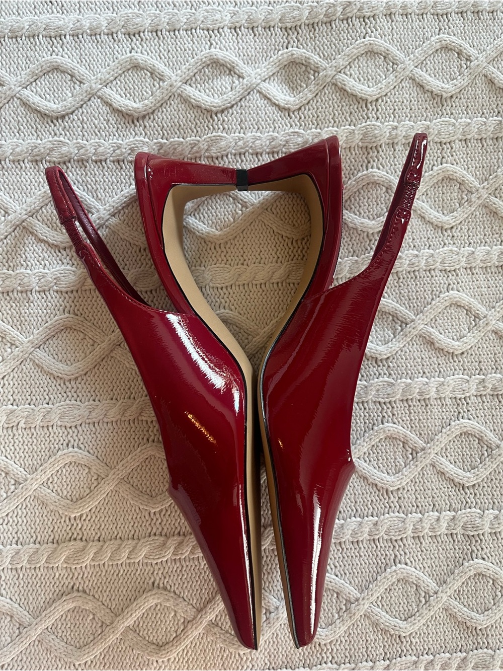 Steve Madden Alynna Red Patent Slingback Pointed Heels Various Sizes - Picture 5 of 14